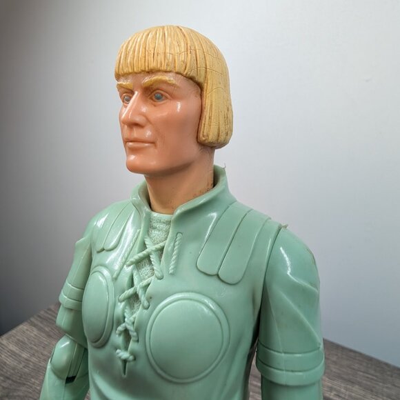 Vintage Mighty Viking Brave Erik Louis Marx 1970's with Marx Storm Cloud Horse - Picture 3 of 16